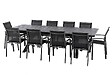 HESPERIDE - Table de jardin extensible "Axiome" ardoise granitée 10 places en aluminium traité époxy - vignette