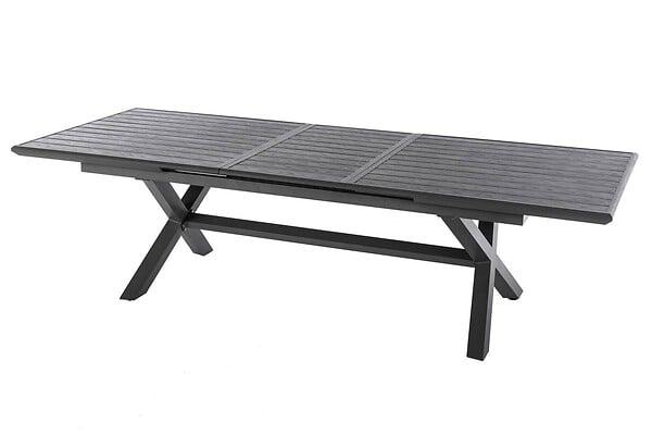 HESPERIDE - Table de jardin extensible "Axiome" ardoise granitée 10 places en aluminium traité époxy - large