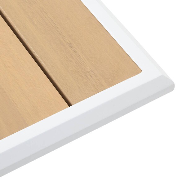 HESPERIDE - Table de jardin "Axiome" eucalyptus & blanc 8 places - large