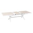 HESPERIDE - Table de jardin extensible "Axiome" en aluminium lin & blanc traité époxy 10 places - vignette