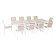 HESPERIDE - Table de jardin extensible "Axiome" en aluminium lin & blanc traité époxy 10 places - vignette