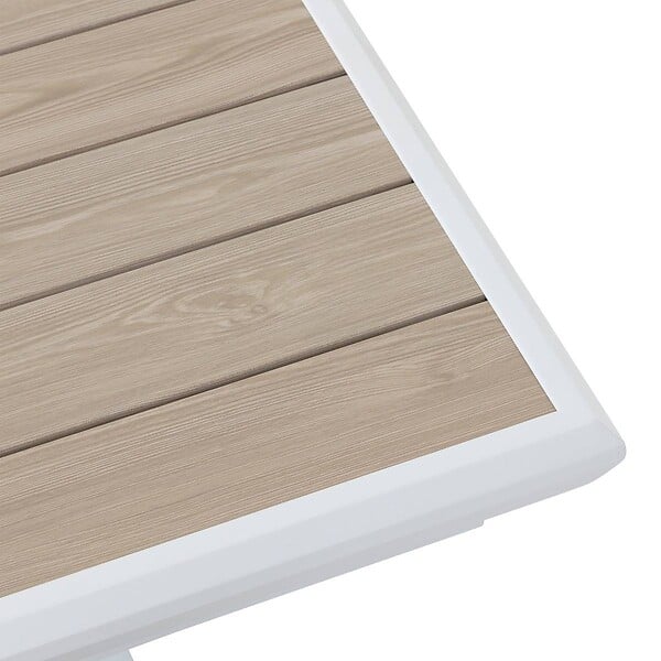 HESPERIDE - Table de jardin extensible "Axiome" en aluminium lin & blanc traité époxy 12 places - large