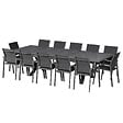 HESPERIDE - Table de jardin extensible "Axiome" ardoise granitée 12 places en aluminium traité époxy - vignette