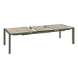 HESPERIDE - Table de jardin rectangulaire extensible alu Evasion 8/10 places effet bois et vert laurier - Hespéride - vignette