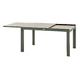 HESPERIDE - Table de jardin extensible coulissante "Évasion" effet bois lin & vert laurier 10 places lates en aluminium - vignette