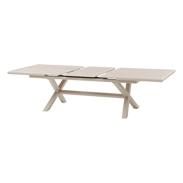 HESPERIDE - Table de jardin "Axiome" extensible lin & argile 10 places en aluminium - large