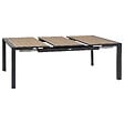 HESPERIDE - Table de jardin carrée extensible alu Evasion 8/10 places effet bois honey et graphite - Hespéride - vignette