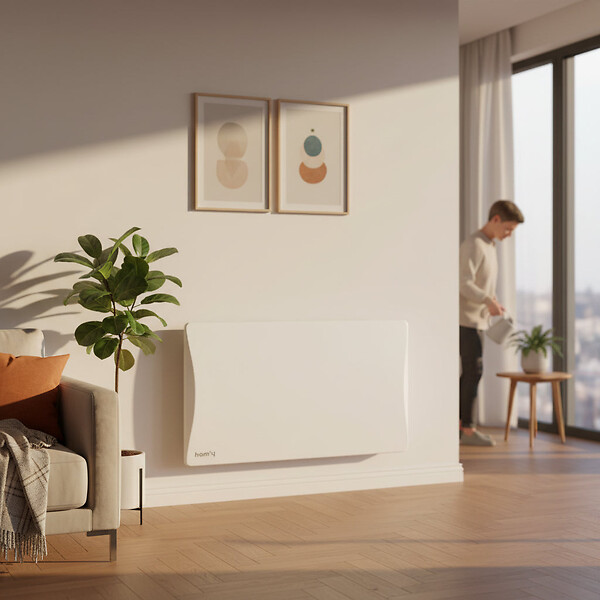 BESTHERM - Radiateur électrique fixe connecté WIFI à inertie sèche fonte 1500W Bestherm ALOA CONNECT horizontal blanc - large
