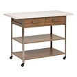 5 FIVE SIMPLY SMART - Ilot de cuisine Come 2 tiroirs bois et effet marbre - vignette