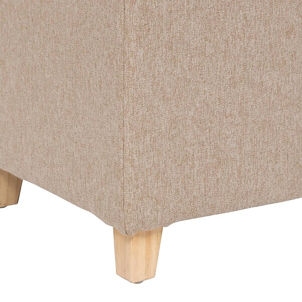 ATMOSPHERA - Pouf "Leandre" pin beige 35x35x35cm - large