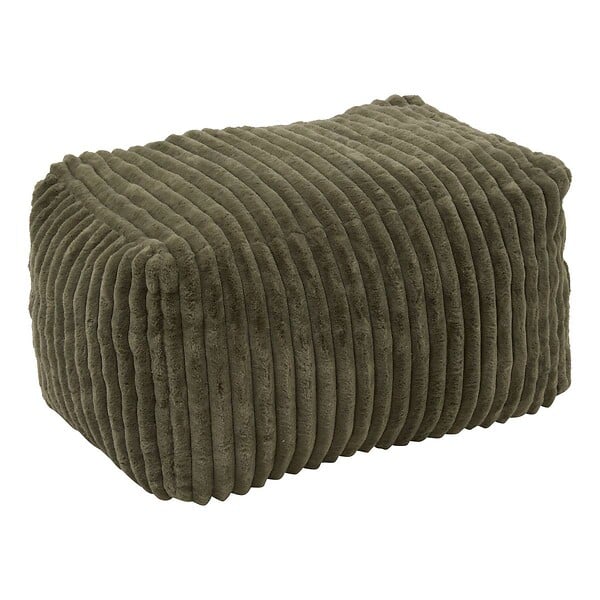 ATMOSPHERA - Pouf Muzi rectangulaire côtelé 61x78cm vert - large