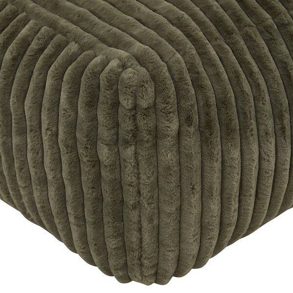 ATMOSPHERA - Pouf Muzi rectangulaire côtelé 61x78cm vert - large