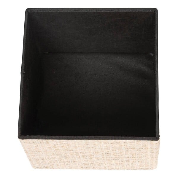 ATMOSPHERA - Pouf Coffre Pliable Olma 38x38cm Creme - large
