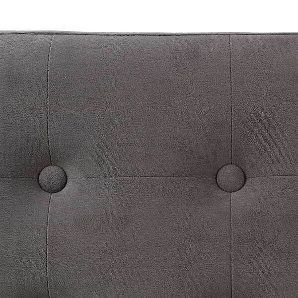 ATMOSPHERA - 2 en 1 Pouf pliant double et coffre de rangement Velours Gris foncé 76 x H 38 cm - large