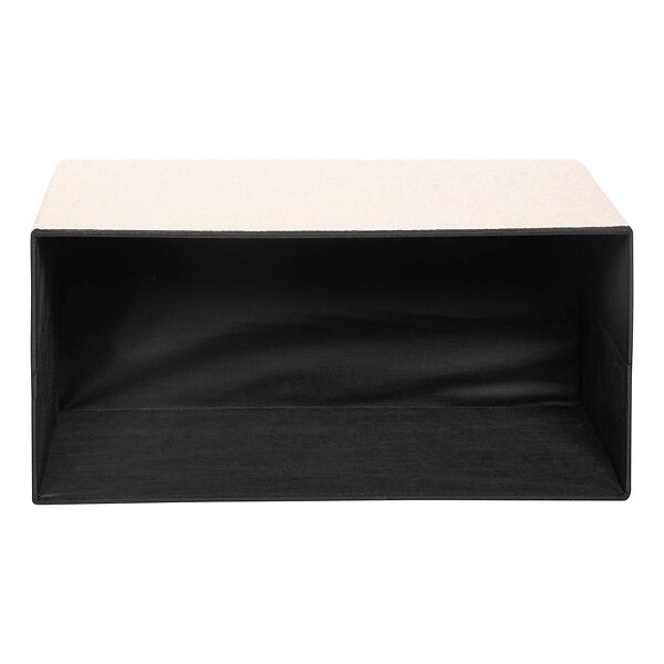 ATMOSPHERA - Pouf Pliable Coffre Soana en Bouclette Ivoire 76x38cm - large