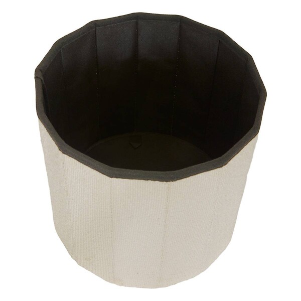 ATMOSPHERA - Pouf Fink rond pliable D.38cm blanc - large