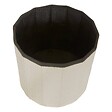 ATMOSPHERA - Pouf Fink rond pliable D.38cm blanc - vignette