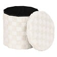 ATMOSPHERA - Pouf pliant "Pasti" blanc D38x38cm - vignette