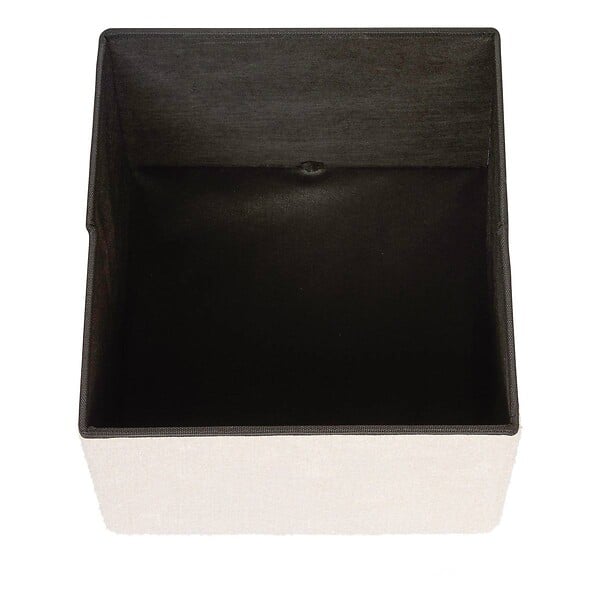 ATMOSPHERA - Pouf Pliable Coffre Soana en bouclette Ivoire 38x38cm - large