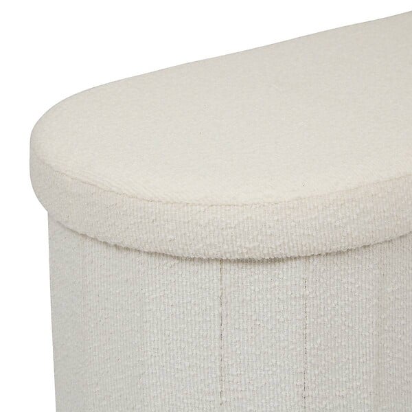 ATMOSPHERA - Pouf Fink ovale pliable 38x76cm blanc - large