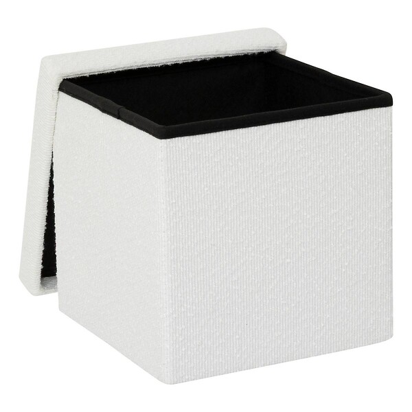 5 FIVE SIMPLY SMART - Pouf pliable Mix'n modul 31x31 cm bouclette blanche - large