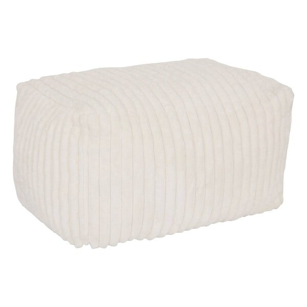 ATMOSPHERA - Pouf Muzi rectangulaire côtelé 61x78cm crème - large