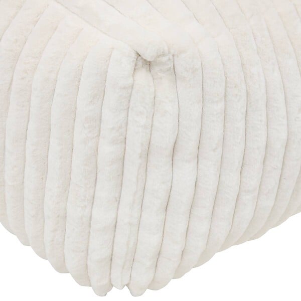 ATMOSPHERA - Pouf Muzi rectangulaire côtelé 61x78cm crème - large