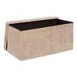ATMOSPHERA - Pouf Pliable Coffre Soana en Bouclette Beige foncé 76x38cm - vignette