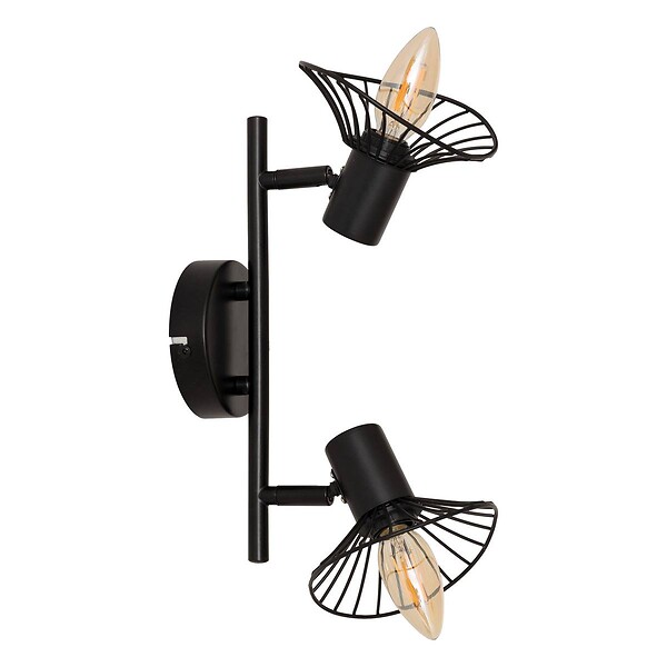 ATMOSPHERA - Applique murale/plafonnier Adelia noir 28x12,5cm - large