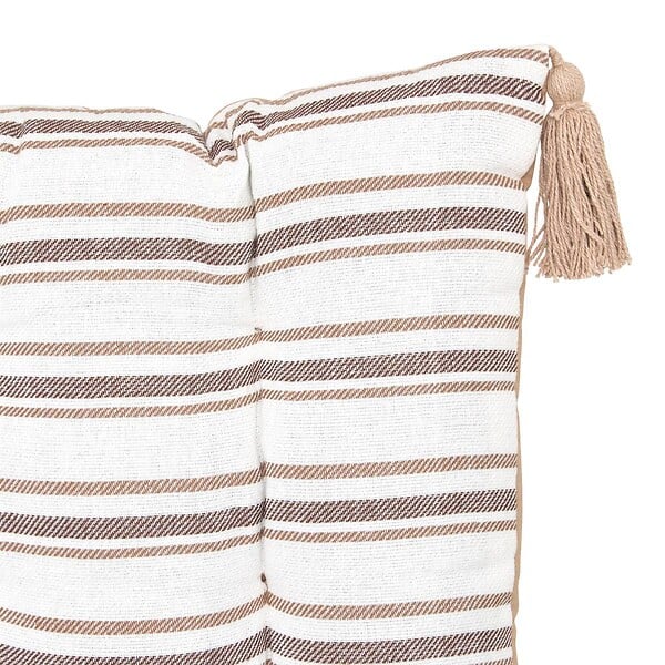 ATMOSPHERA - Coussin de sol Groove 120x60cm rayé beige lin - large