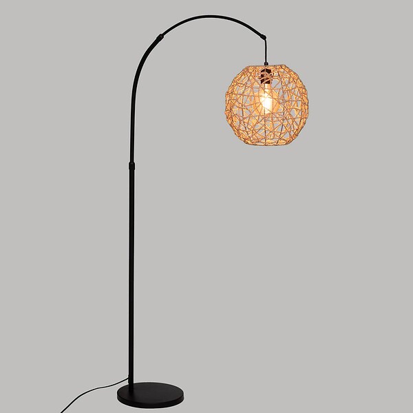 ATMOSPHERA - Lampadaire Arc Beige et Noir H 180 cm - large
