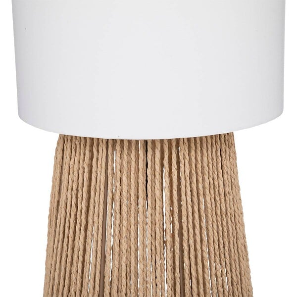 ATMOSPHERA - Lampadaire en corde Beige et Abat-jour Blanc H 130 cm - large