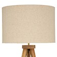 ATMOSPHERA - Lampadaire Trépied en Bois de Manguier et Abat-jour Beige lin H 150 cm - vignette
