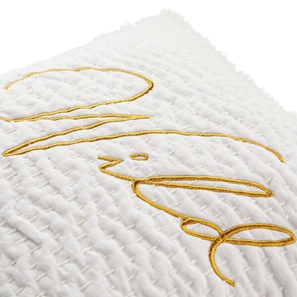 ATMOSPHERA - Coussin brodé "Wild" blanc 45x45cm - large