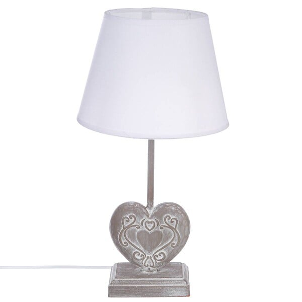 ATMOSPHERA - Lampe à poser Pied en bois forme Coeur H 49 cm - large