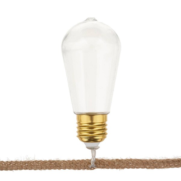 ATMOSPHERA - Guirlande décorative à piles 10 LED Ampoules sur Cable aspect Corde L 165 cm - large
