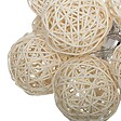 ATMOSPHERA - Guirlande décorative à piles 10 LED Boules en Rotin D 6 x L 162 cm - vignette
