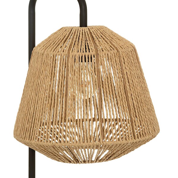 ATMOSPHERA - Lampadaire pied en métal noir et abat-jour Beige H 150 cm - large