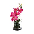 ATMOSPHERA - Composition florale d'Orchidées artificielles Vase en Verre D. 18 x H. 35 cm - vignette