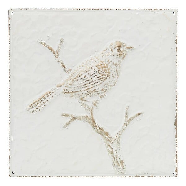 ATMOSPHERA - Décoration murale Varo oiseau 26x26m blanc - large