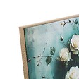 ATMOSPHERA - Toile imprimée fleurs 40x40cm bleu - vignette