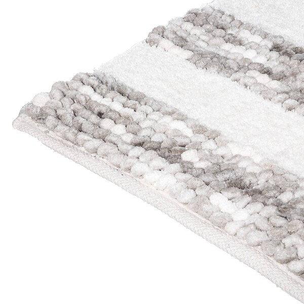 5 FIVE SIMPLY SMART - Tapis de salle de Bain épais rayé Gris 50 x 75 cm - large