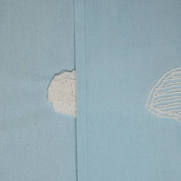 ATMOSPHERA - Rideau Tufy 260x140cm Bleu Clair Imprimé Nuages - large