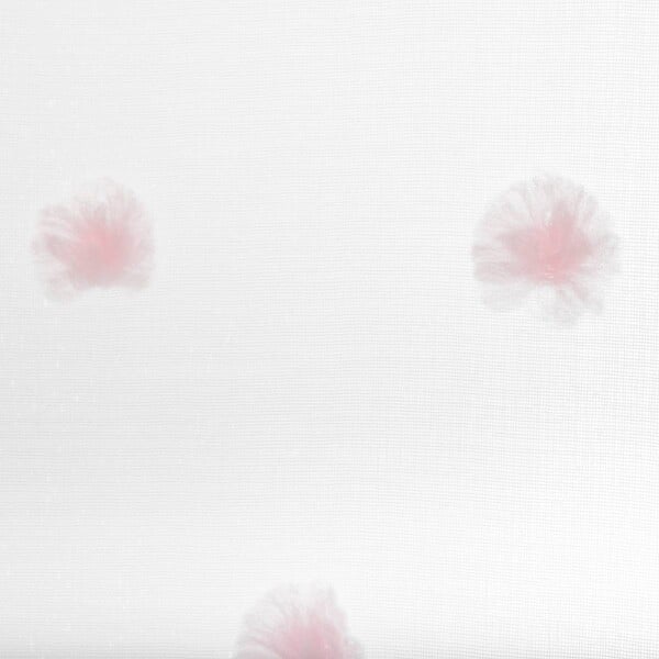 ATMOSPHERA - Rideau Voilage multi Pompons Rose 140 x 240 cm - large