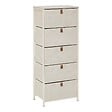5 FIVE SIMPLY SMART - Rangement haut Tissa beige 5 tiroirs - vignette