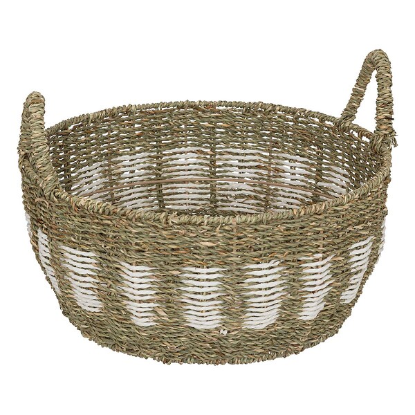 ATMOSPHERA - Lot de 2 Grands Paniers de rangement Bicolore D 50 et D 40 cm - large