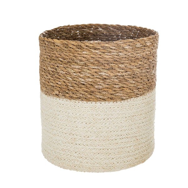 ATMOSPHERA - Set de 4 Paniers de rangement en Jute et Seagrass blanc et naturel - large