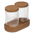 5 FIVE SIMPLY SMART - Lot de 2 organiseurs en verre avec support liège - vignette