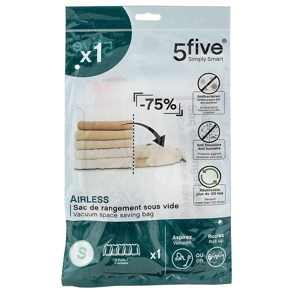 5 FIVE SIMPLY SMART - Sac compresseur 60x50cm "Air-Flat" - large