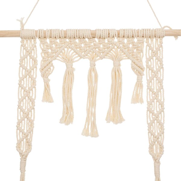 ATMOSPHERA - Étagère murale Macramé en Bois et Coton 60 x 80 cm - large